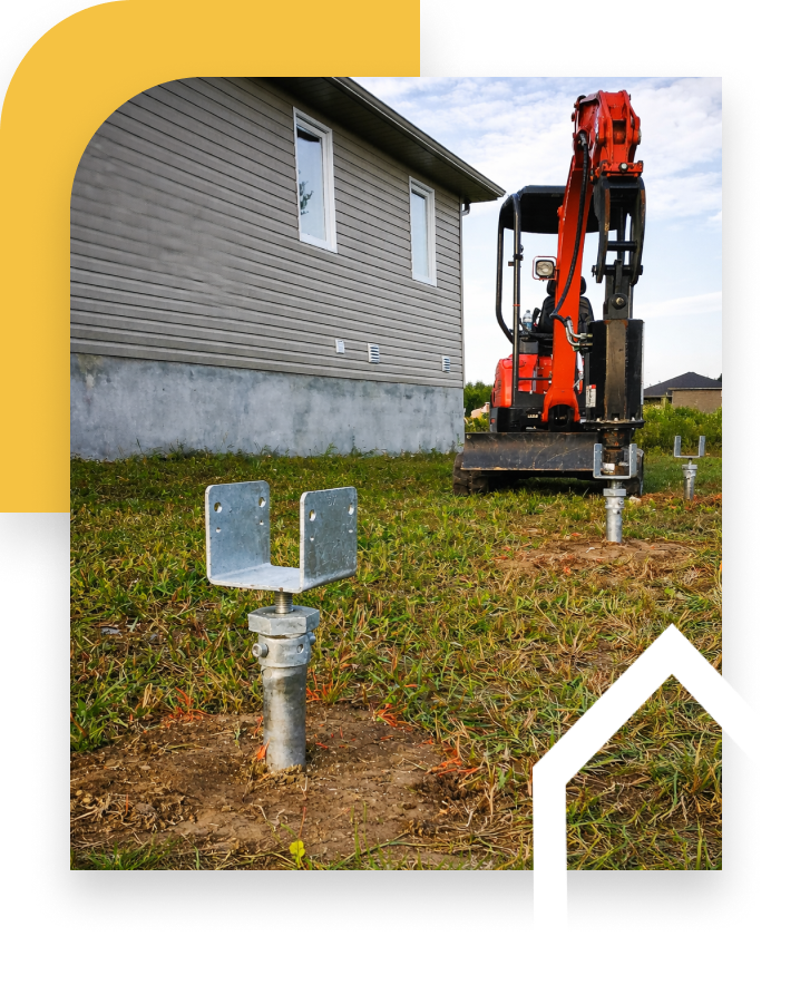 screw piles in ground