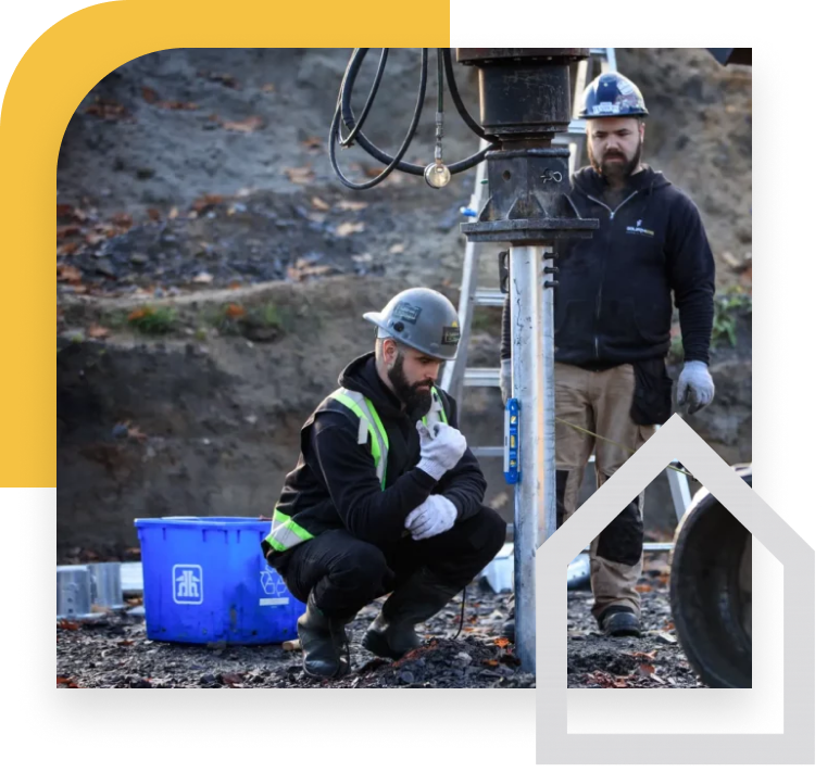 helical piles in ground